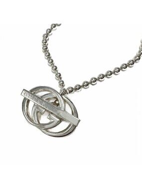 Gucci Interlocking G GG Ball Chain Necklace Silver